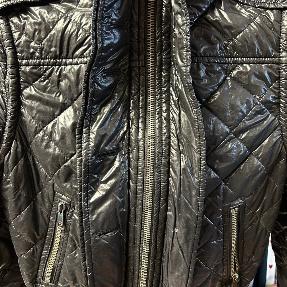 BURBERRY BRIT BLACK QUILTED PADDED DETACHABLE SLEEVE JACKET - Picture 8 of 10